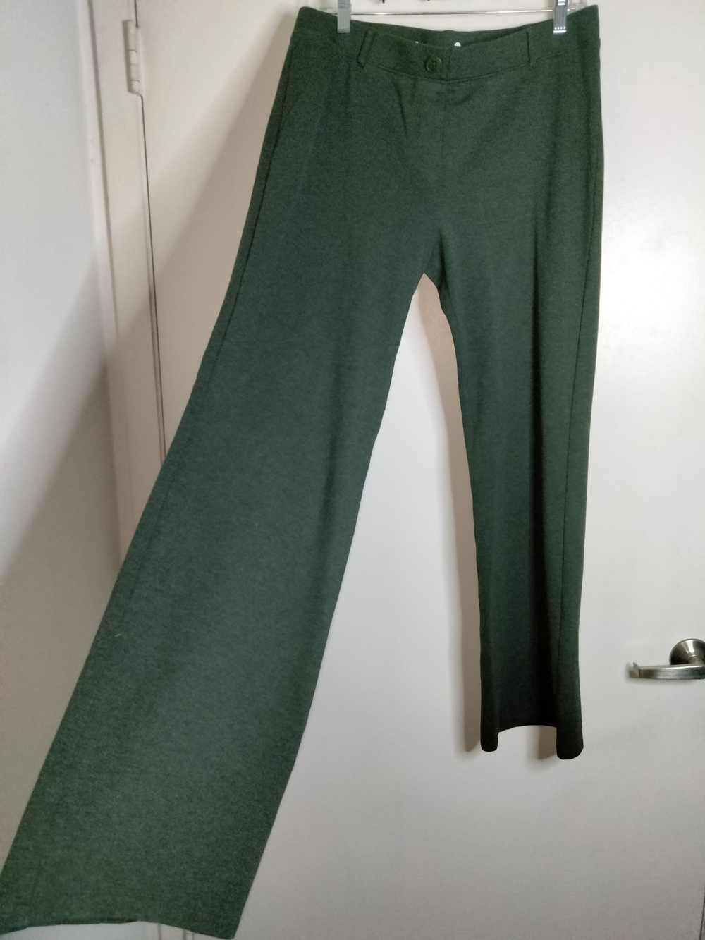 Betabrand (Size XL- Long) Gray Yoga Stretch Boot-Cut Ponte Knit Pull-on Pants